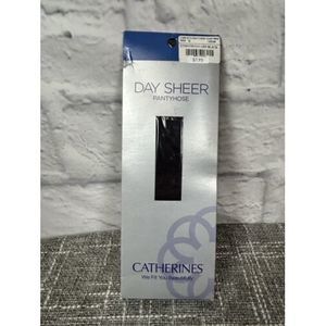 Catherine's Day‎ Sheer Pantyhose Plus Size B Off Black New Up to 5'10" 265 lbs
